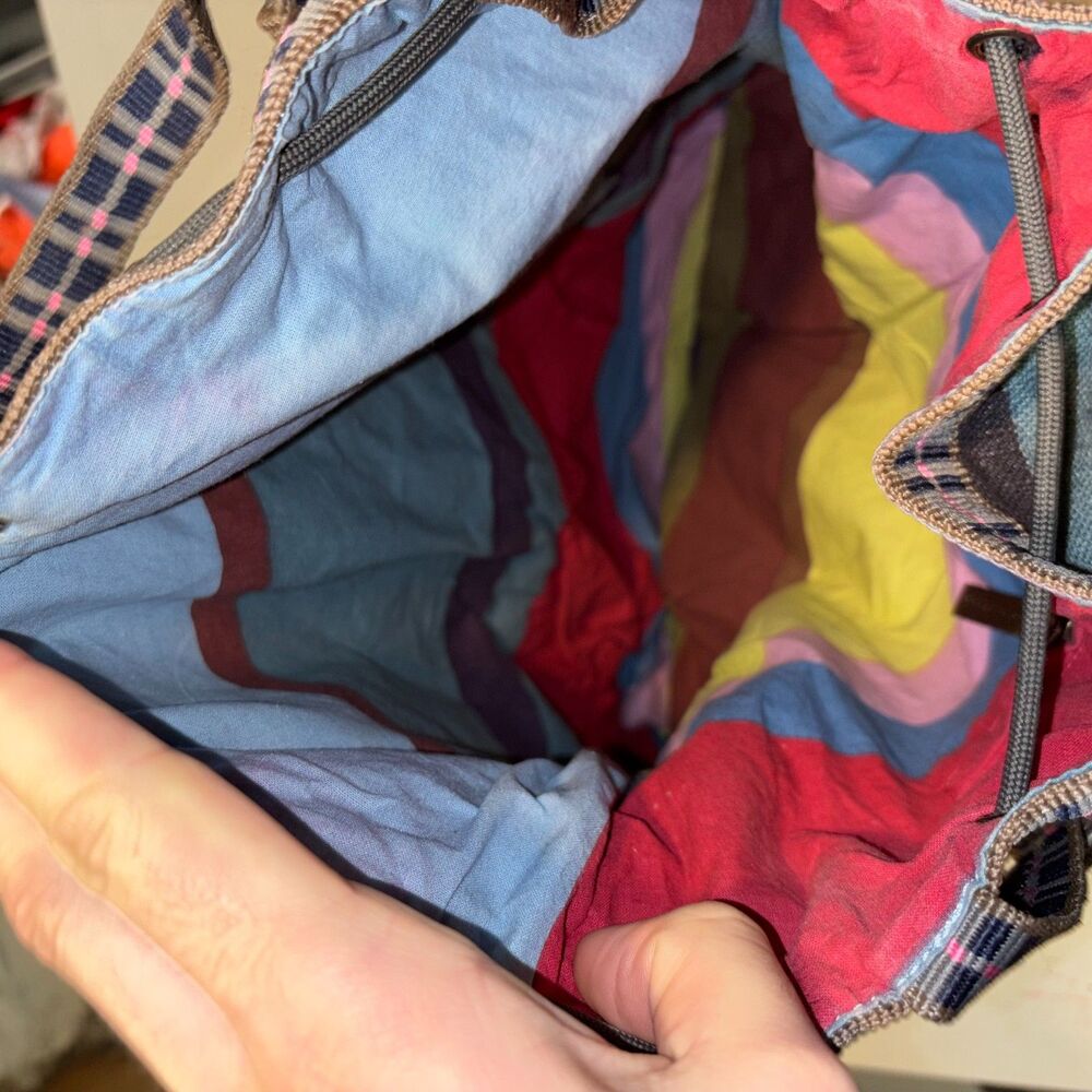 Epice Paris Striped Linen Drawstring Backpack - Picture 10 of 14